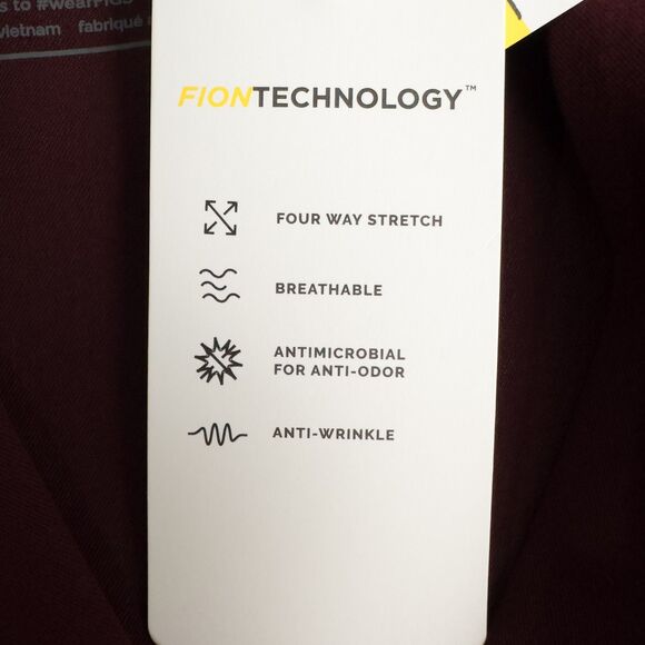 Figs Technical Collection Casma Three Pocket Scrub Top Womens Medium Burgundy - Picture 6 of 14